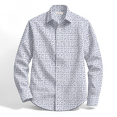 Azure Lattice Printed Business Shirt