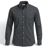 Charcoal Mosaic Printed Business Shirt