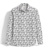 Monochrome Botanical Printed Business Shirt