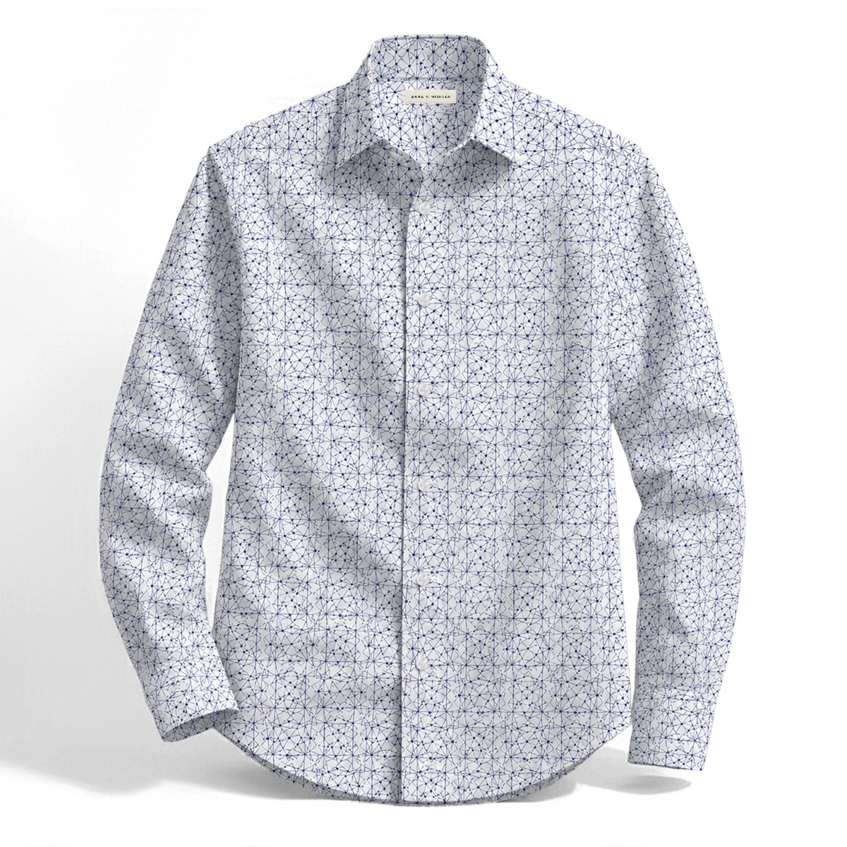 Azure Lattice Printed Business Shirt