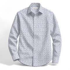 Azure Lattice Printed Business Shirt