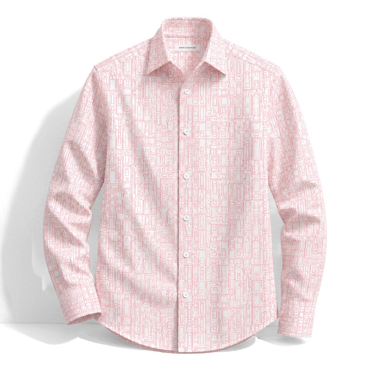 Blush Geometric Printed Business Shirt