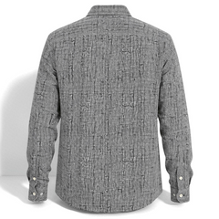 Monochrome Grid Printed Business Shirt