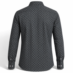 Charcoal Mosaic Printed Business Shirt