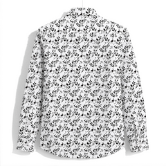 Monochrome Botanical Printed Business Shirt