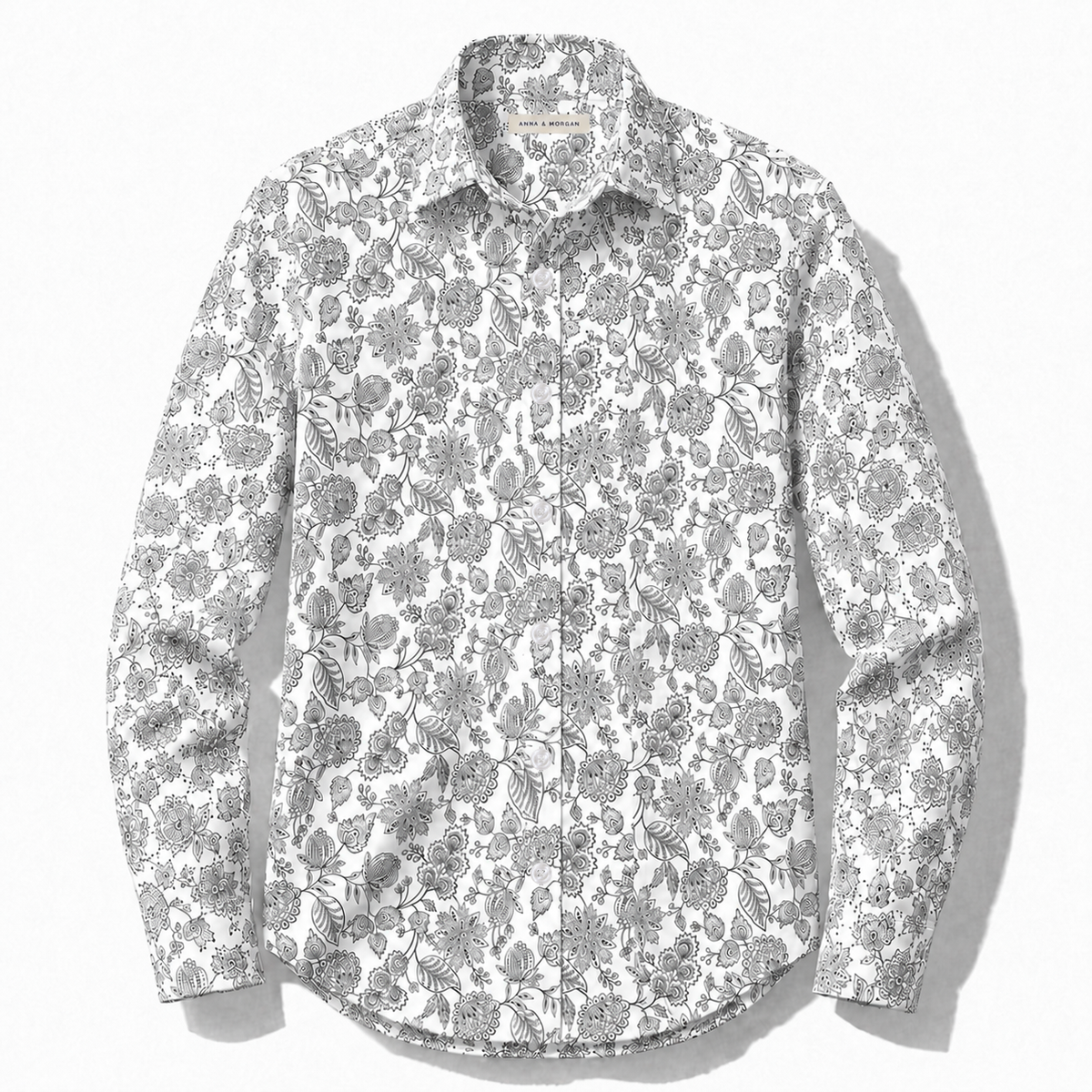 Silver Meadow Floral Printed Business Shirt