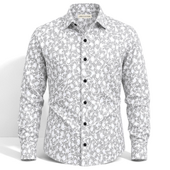 Silver Swirl Printed Business Shirt