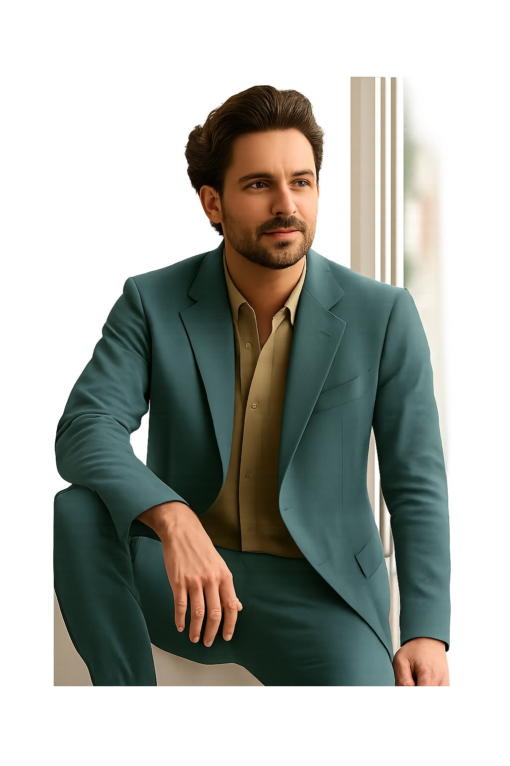 Slim Fit Petrol blue 2 piece suit